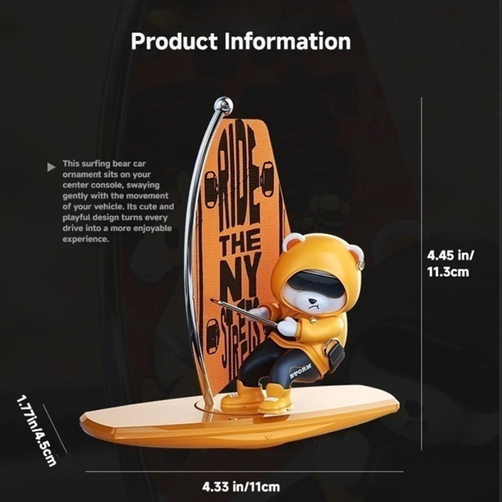 1pc Car-Mounted Rocking Surfing Bear Creative Ornament for Car Center Console Car Accessories - Image 6