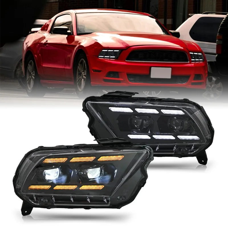 المصابيح الأمامية لجهاز العرض LED لعام 2013 2014 فورد موستانج - زوج المصابيح الأمامية الديناميكية