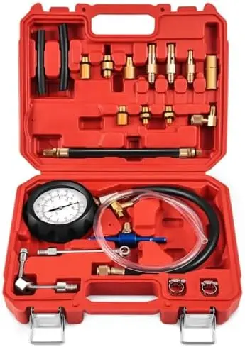

Fuel Injector Tester & Pump Gauge Kit 0-140 PSI – Universal Diagnostic Tool for Cars, Trucks, SUVs, ATVs
