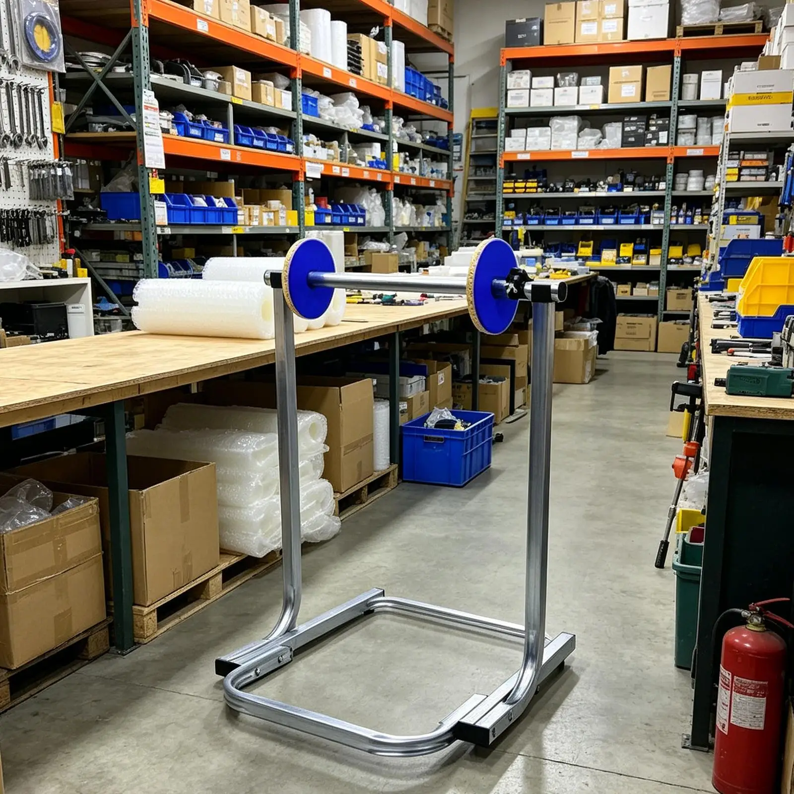 Picture 4: Wrapping Roll Dispenser Standing Manual Cushion Holder Rack for Supplies Commercial Movers