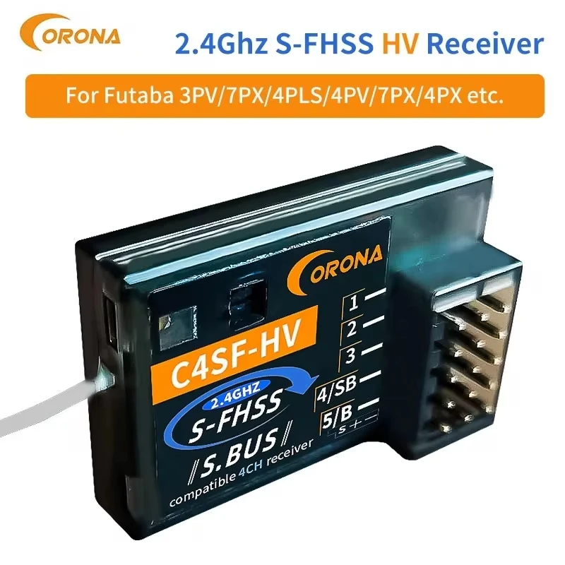 Corona-RC C4SF Receiver For Futaba FHSS / S-FHSS Mode Protocol With SBUS OutPut 4PM 3PV 7PX T14SG T8J T10J 4PX RC Car