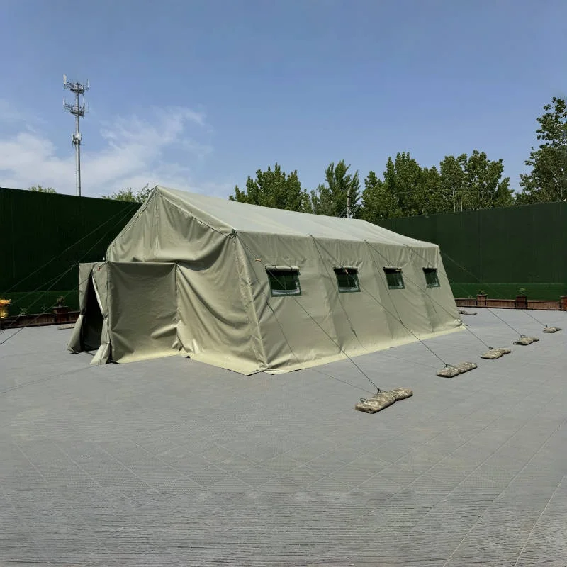 4Season 40 Person PVC Tarpaulin Tent With Steel Frame Winter Warm Tent For Sale Square Shape