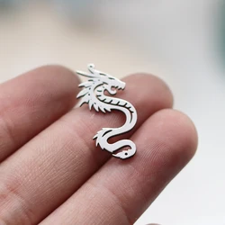 3pcs Dragon Charms Tassel Earrings Bracelets Amulet Jewelry Making Craft diy Accessories Stainless Steel Pendant Gothic Supplies