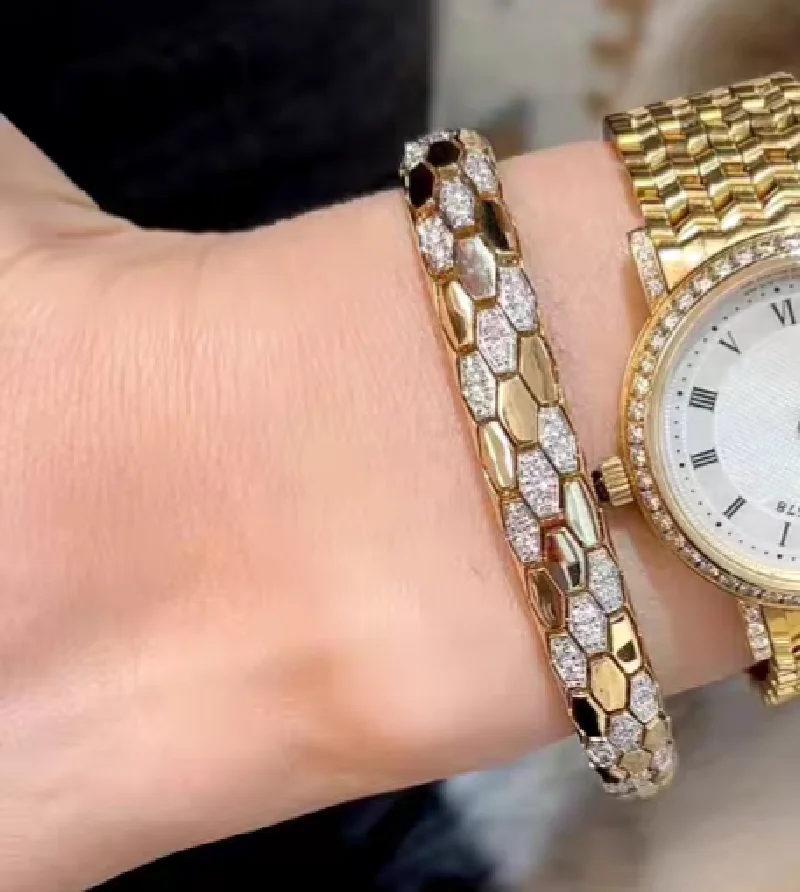 ARIGAYA 925 فضة 5A مكعب زركونيا مطلية بالذهب سوار الحفلات مصمم الأزياء والمجوهرات للنساء