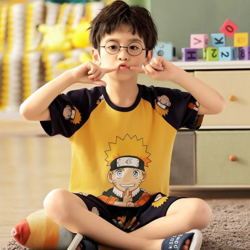 

Anime One Piece Naruto Luffy Pajamas Sets Soft Comfortable Man Women Sleepwear Cotton Loose Pyjama Suit Loose Home Clothes gifts