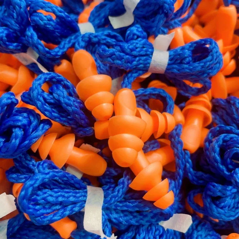 

10 Pairs=20pcs Soft Silicone Corded Ear Plugs Ears Protector Reusable Hearing Protection Noise Reduction Earplugs Earmuff