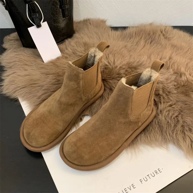 

Autumn and Winter Womens Snow Boots 2025 New Flat Heel Warm Cotton Shoes with Plush and Thickened Short Boots for Women zapatos
