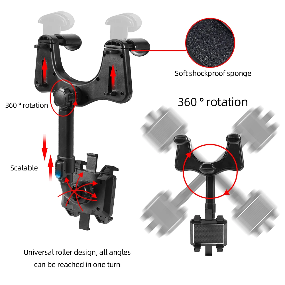 360 ° obrotowy inteligentny uchwyt telefonu na uchwyt samochodowy podstawka na telefon komórkowy stojak w nawigacja samochodowa GPS regulowany