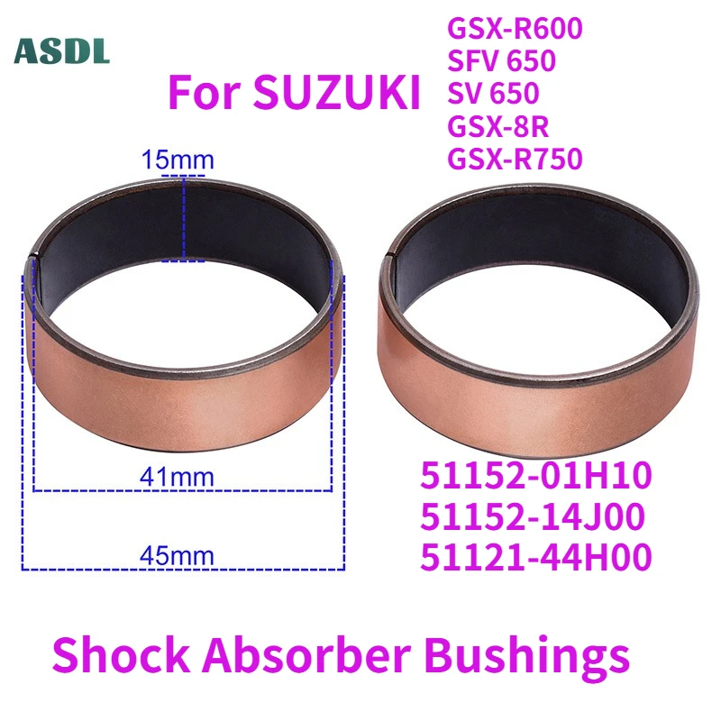 

41mm Motorcycle Front Fork Bushings External Guide Rails Up For SUZUKI GSX-R600 SFV650 Gladius SV 650 GSX-8R GSX-R750 GSXR750