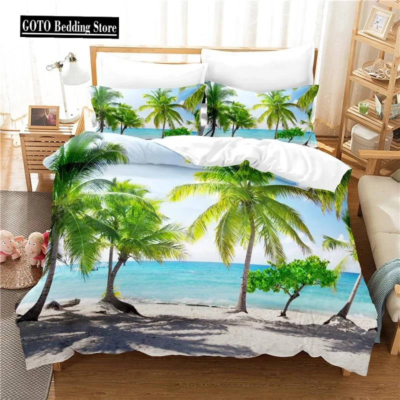 

Bedspreads Cover with Pillowcases Beautiful Sea Scenery Duvet Cover Set Queen Extra Flexible Comfortable Bedroom Sets Bedding