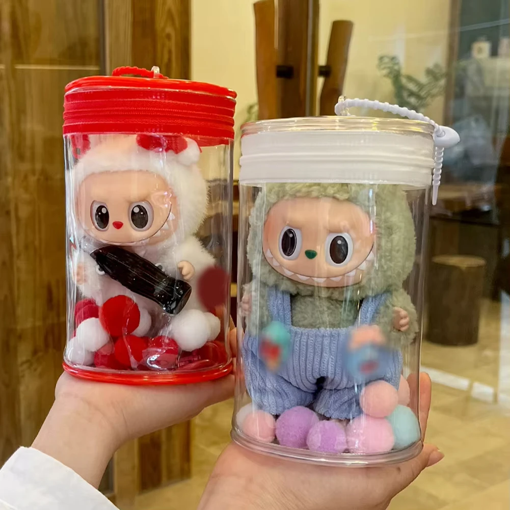 

Doll Protective Cover Transparent Case Doll Display Dust Cover Zipper Pouch Organizer Dolls Accessories With Random Color Balls