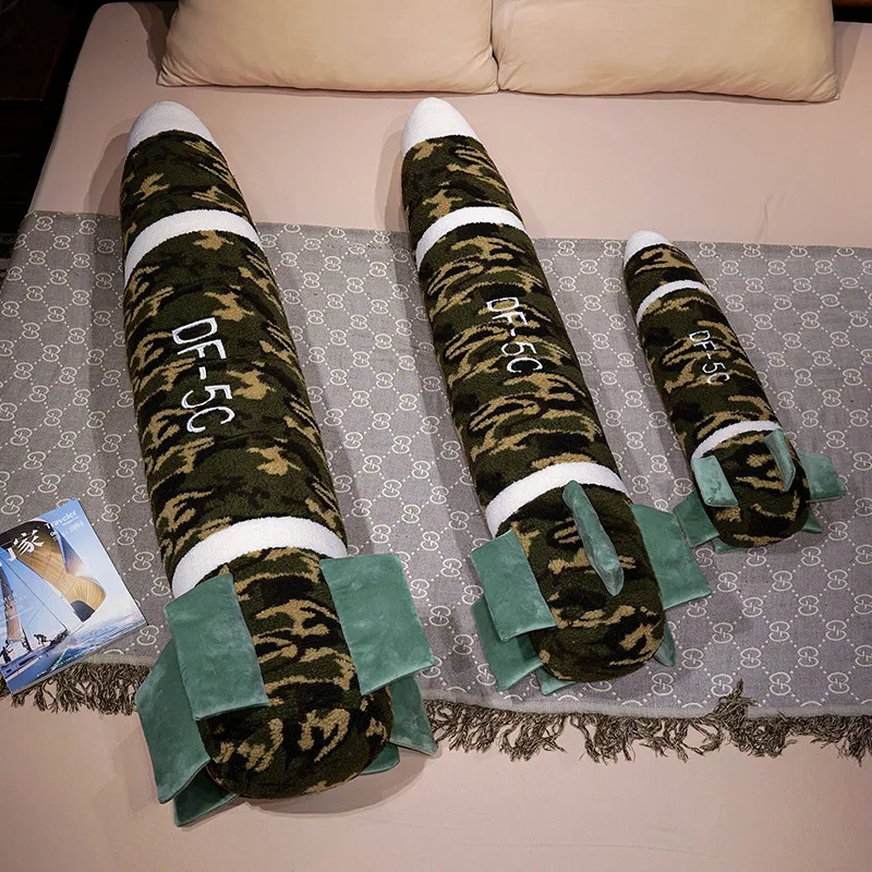 Lifelike Rocket Missile Model Plush Toy Dongfeng Missile Throw Pillow DF-5C Plush Toy Military Enthusiast Collection Boy Gift