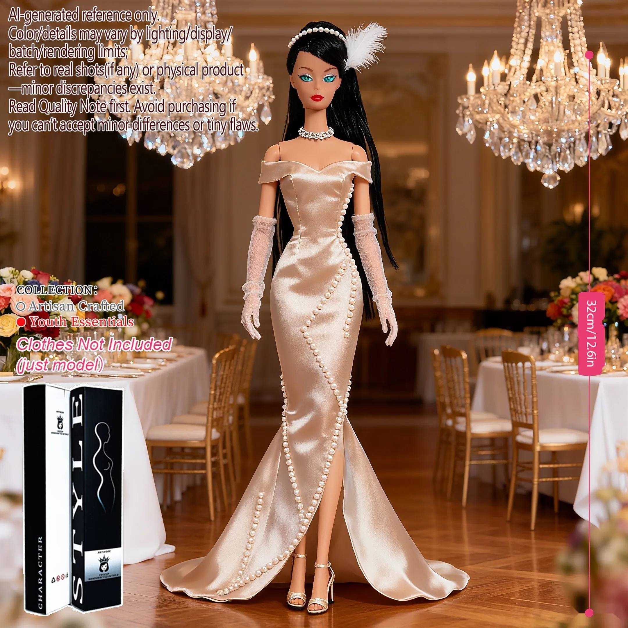 1/6 Scale 12.6in 12-Joint BJD, Exquisite Changeable Makeup (no clothing)
