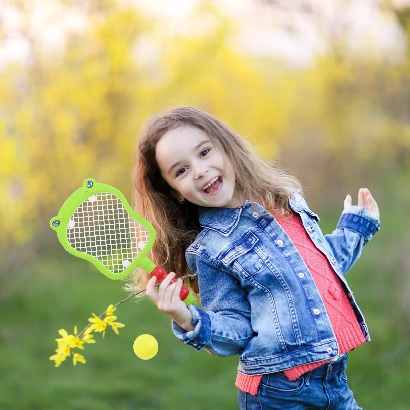 

1 set Children Tennis Racket Set Lightweight Safe Materials Kid Friendly Handle Play Plastic Racquet Sport Toys