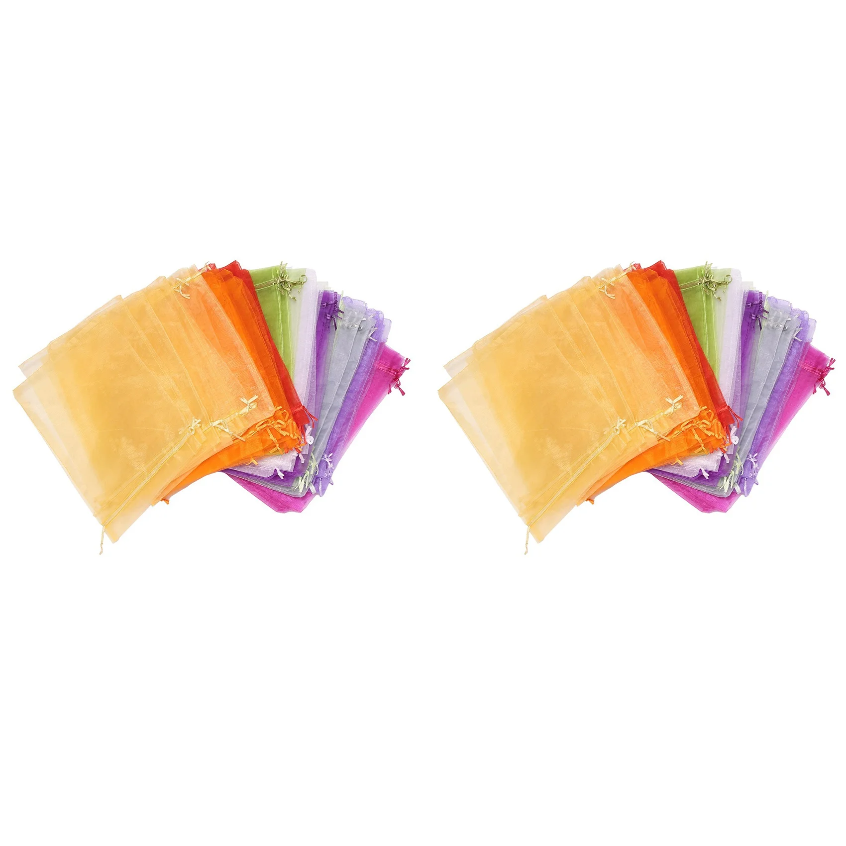 Qy-200 Stuks Grote Organza Zakjes, 20X30 Cm Mesh Geschenkzakjes Trekkoord Sieraden Zakjes Voor Kerst Bruiloft (10 Kleuren)