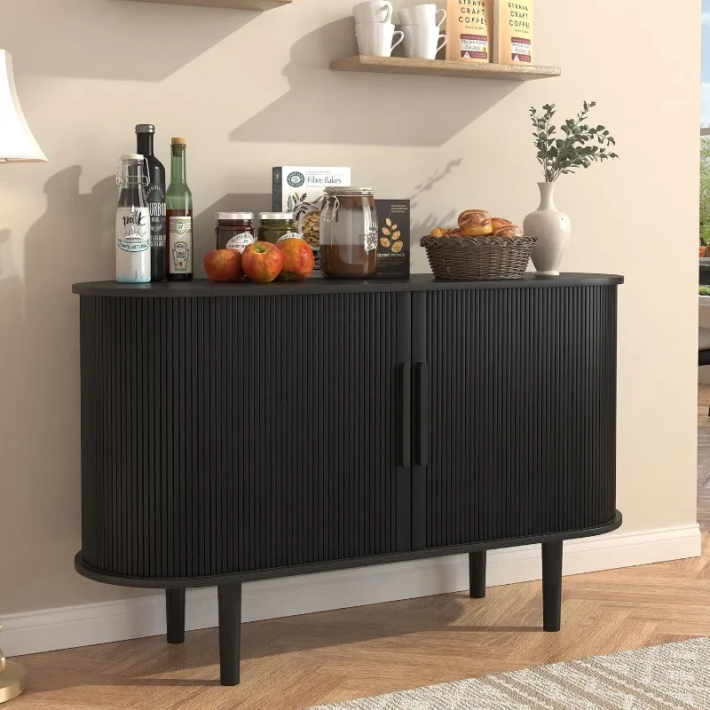 47 "sideboard, locker with locker, locker with sliding door and handle, adjustable shelf, black coffee bar control table