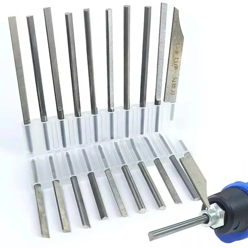 

Tungsten Steel Jewelry Carving Knife Electric Pneumatic Chiseling Tool Batch Flower Design 65-68mm Length for Hard Carving