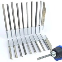 Tungsten Steel Jewelry Carving Knife Electric Pneumatic Chiseling Tool Batch Flower Design 65-68mm Length for Hard Carving