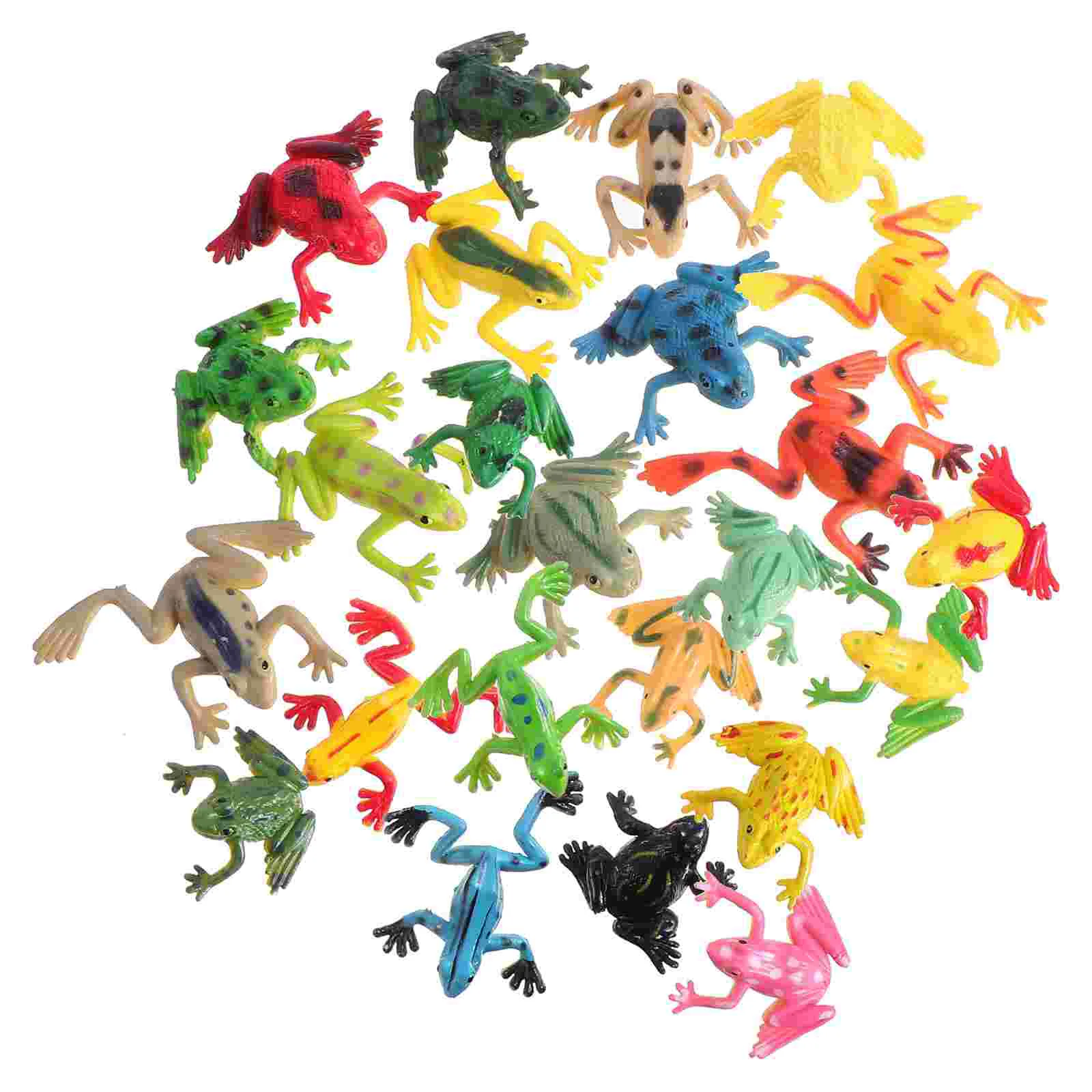 24 Pcs Little Frog Model Toys Miniature Frogs Statue Statues Small Figures Goldfish for Kids Pvc Artificial Child