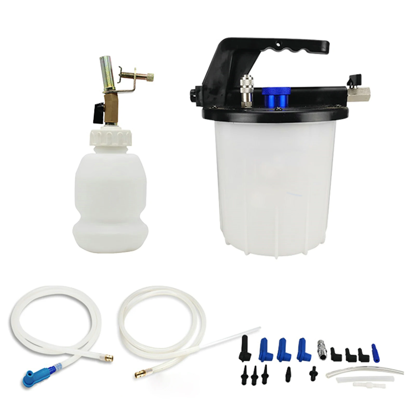 3L Vacuum Brake Bleeder Kit Pneumatic Brake Fluid Clutch Bleeding Extractor Tool with Adapters Hoses and 1L Refilling Bottle