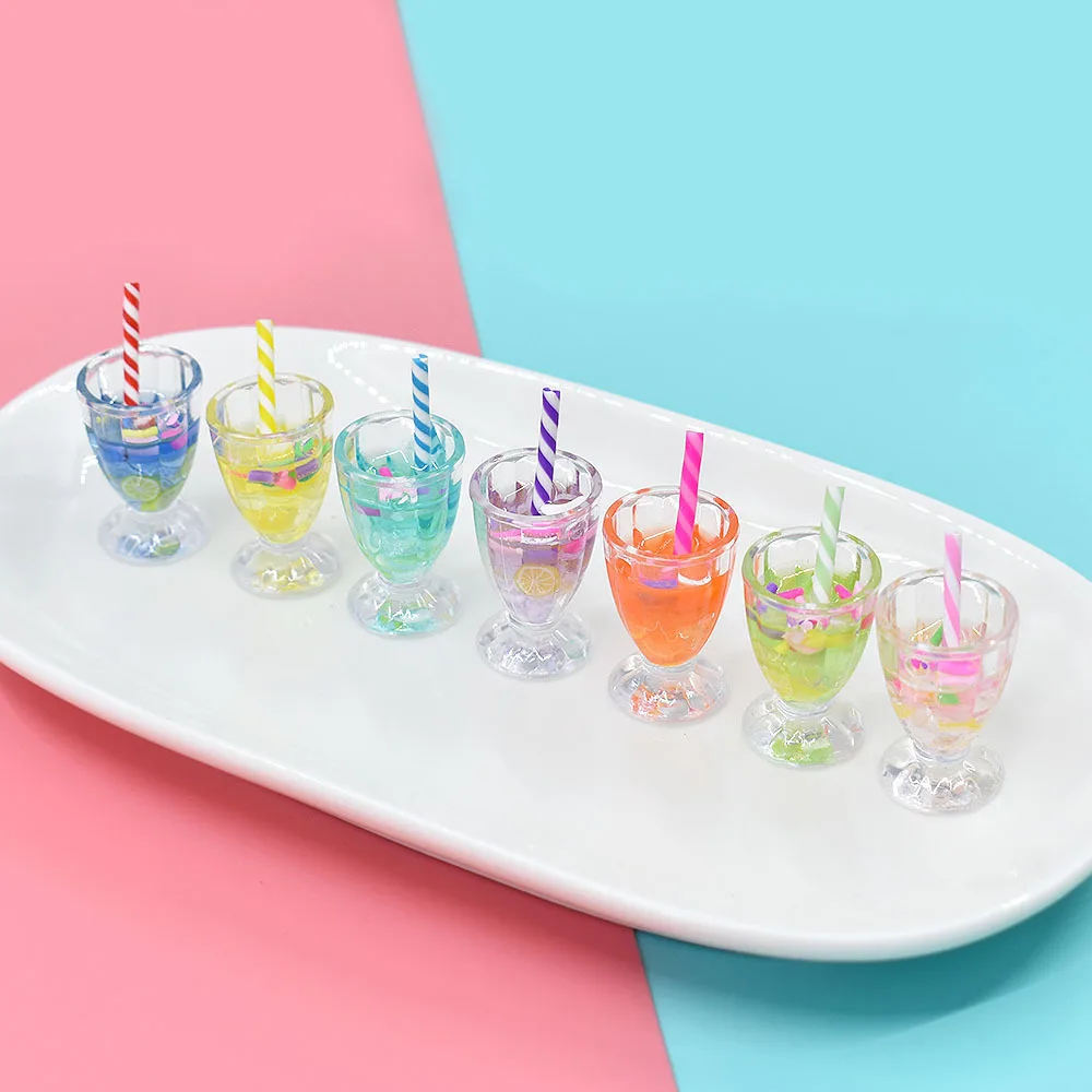 10pcs Resin Drinks Bottles Miniature Accessories Flatback Charm Crafts Material Planar Kawaii DIY Scrapbooking Phone Mini Figure