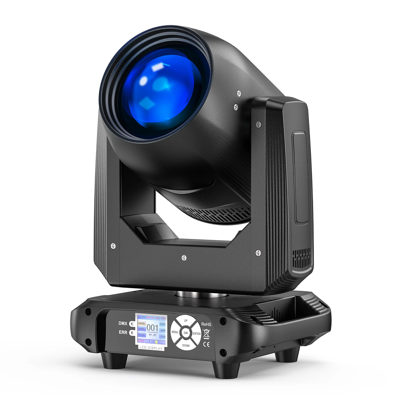 GEFENSI 150W Beam Moving Head Light Rotating 18 Prisms 14 Gobos LED Rainbow Effect Zoom Stage Light DMX512 For DJ Disco Wedding