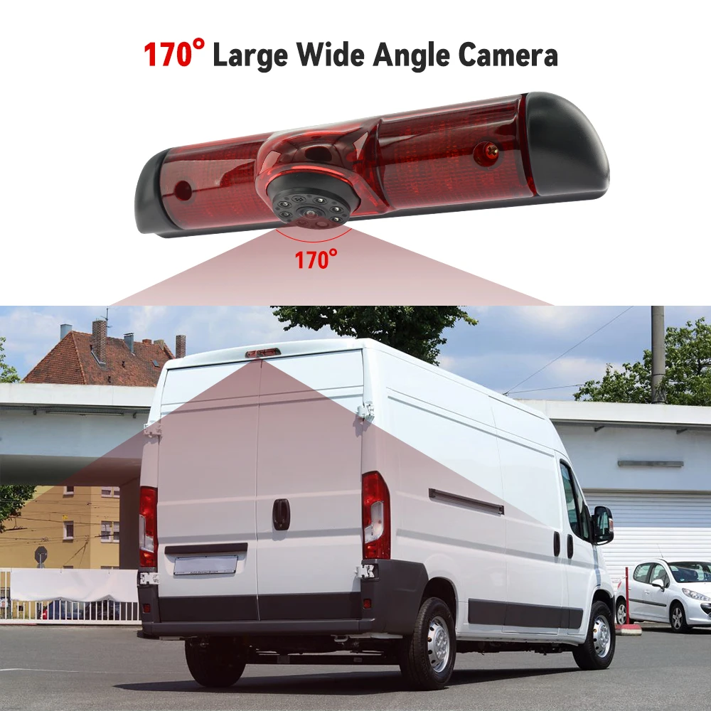 MJDOUD 170 ° Auto AHD 1080P Bremslicht FIAT Ducato Rückfahrkamera mit 7-Zoll-Monitor für CITROEN Jumper PEUGEOT Boxer 2006-2015 – Detail 8