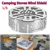 Gas Stove Wind Shield Outdoor Stove Windshield Stainless Steel Camping Stove Windproof Ring Camping Picnic Cooking Supplies