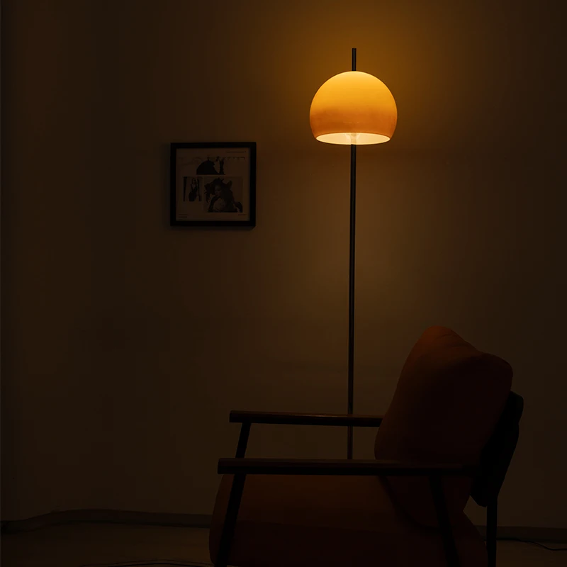 Marble and Acrylic Lamp Heads European Style Smart Dimming  Floor Stand Light LED Orange Floor Lamp