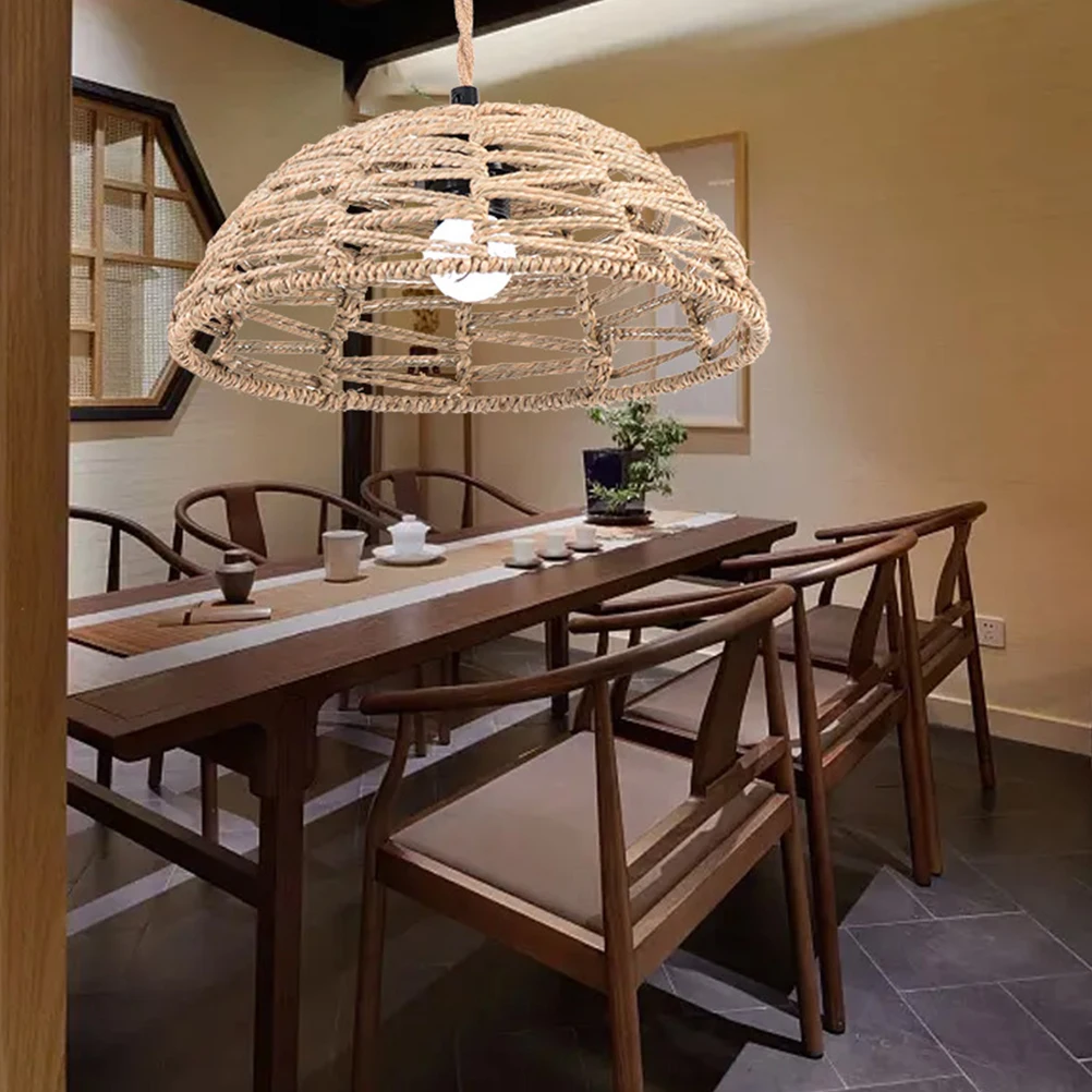 

Тканый абажур в деревенском стиле, уникальный стильный подвесной светильник для комнаты, проживания в семье, бара, декоративные светильники