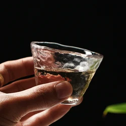 1Pc Creative Hammered Glass Kung Fu Tea Cup Home Thickened Gift Tea Set
