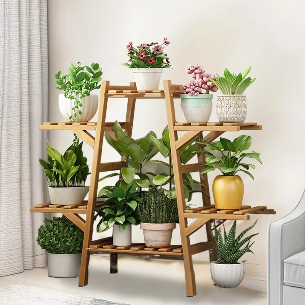 

Chuanshi flower stand with wheel balcony living room flower stand succulent flower pot stand indoor multi-layer