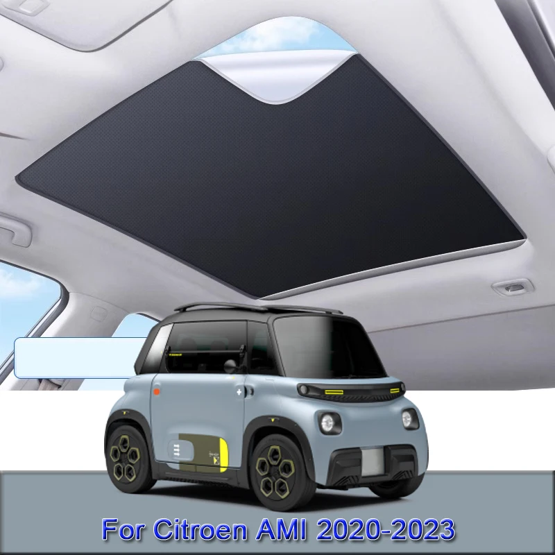 For Citroen AMI 2020-2022 2023 Car Electrostatic Adsorption Sunroof Sunshade Heat Insulation Skylight Sticker Auto Accessories