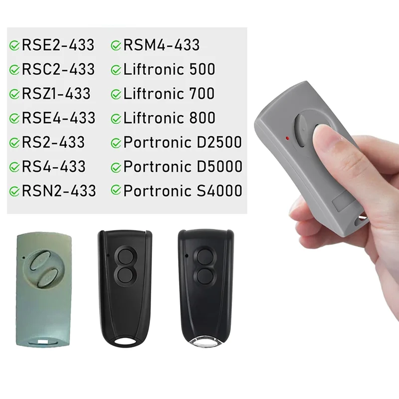 

【Buy It-Now!】2Pack Garage Door Opener Remote Control 433Mhz For Portronic D2500/D5000/S4000 For Ecostar RSE2-433, RSC2-433, RSZ1