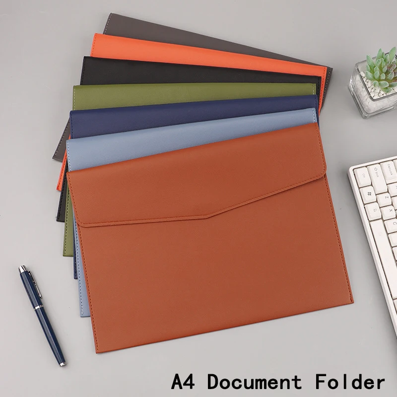 1 pc. Document Folder, Large-Capacity Document Organizer, Faux Leather Document Folder, A4 Folder, Office Supplies, Organizer