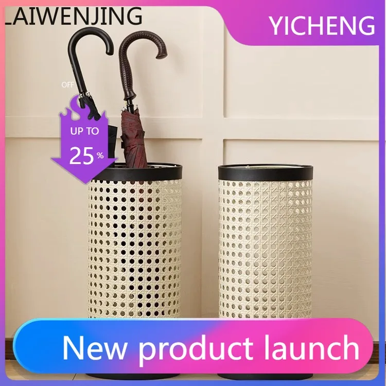 

LYY Home Minimalist Umbrella Storage Rack Homestay Imitation Rattan Umbrella Bucket