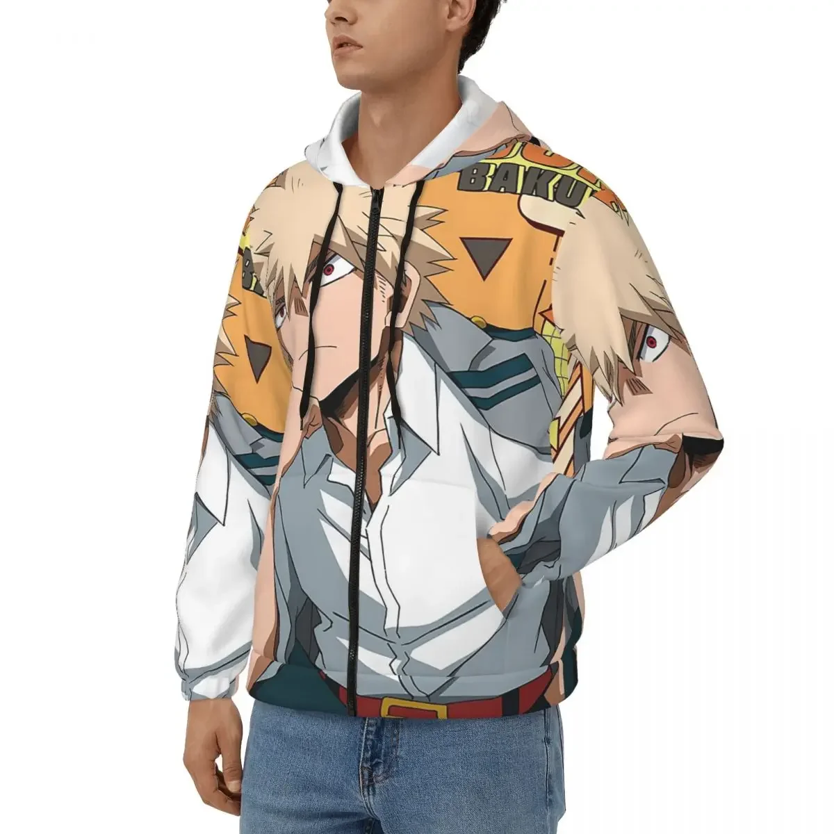 Katsuki Bakugo My Hero Academia sudaderas con cremallera jersey de Harajuku Otoño Invierno hombres mujeres sudaderas camisetas de manga larga