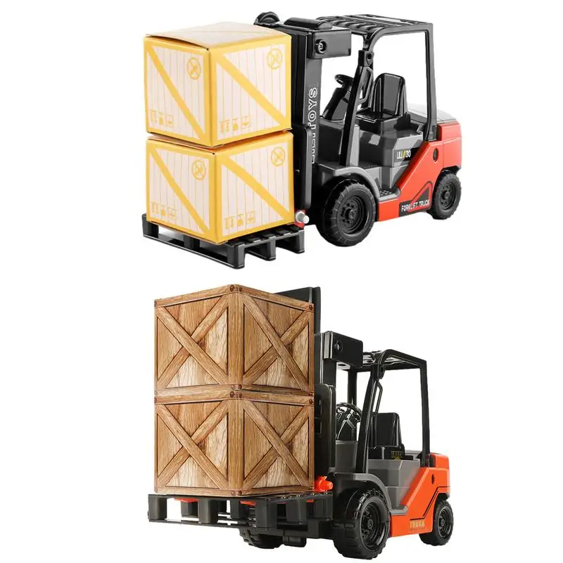 

Forklift Truck With Pallet & Cargo Large Fork Truck Construction Vehicle Diecast Model Toy Children Engineering Car Toy Supply