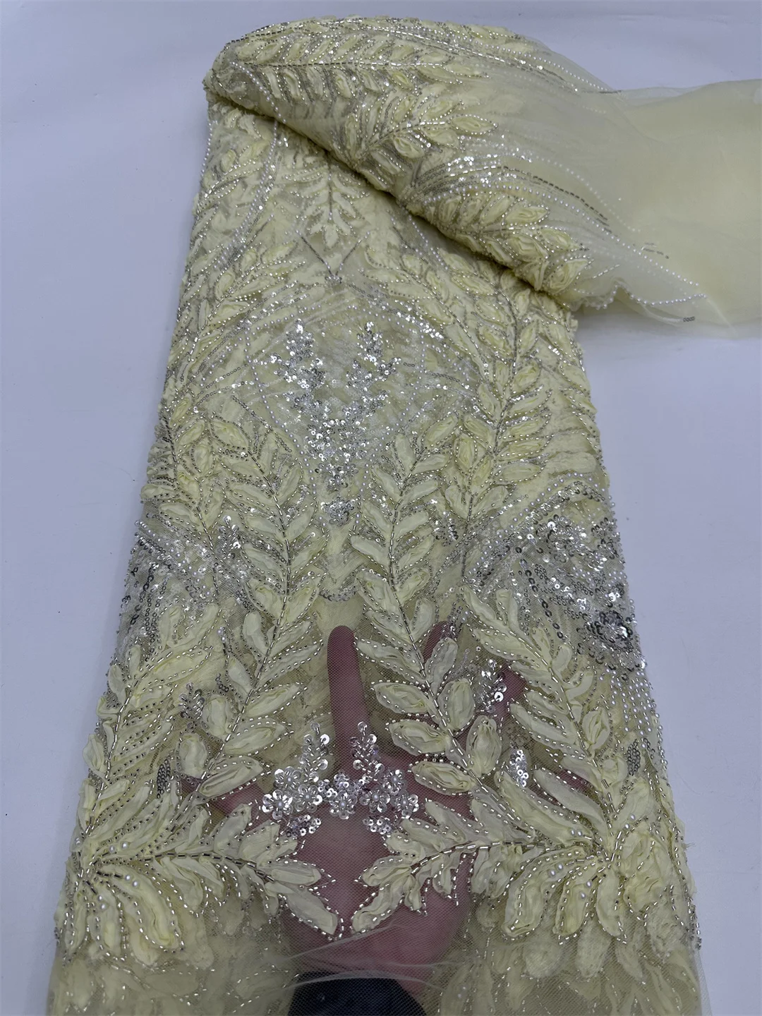 2025 tela de encaje de cuentas africanas de alta calidad, tela de encaje con cuentas de lentejuelas nigerianas, telas de encaje francés para costura de vestidos de fiesta