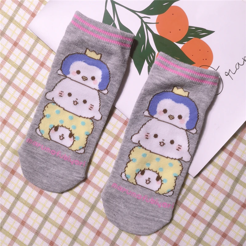 Cute Marumofubiyori Socks for Women Young Girls Anime Kawaii Cotton Socks Adult