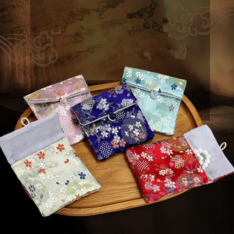 

Vintage satin cloth bag jewelry purse bag jewelry packaging bag ring bag jade bangle bracelet storage bag