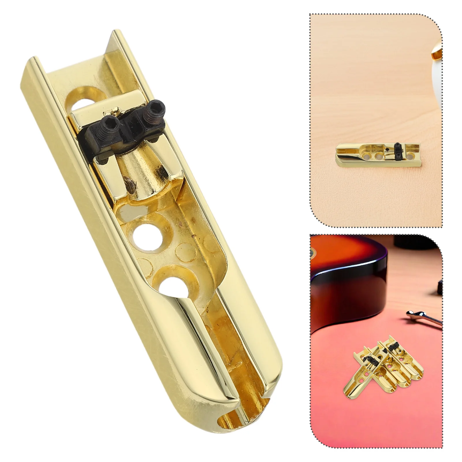 

4Pcs Headless Bass Guitar Bridge Replacement Metal Saddles Fixed String Bridge Part for Electric Bass Accessories Repair Upgrade