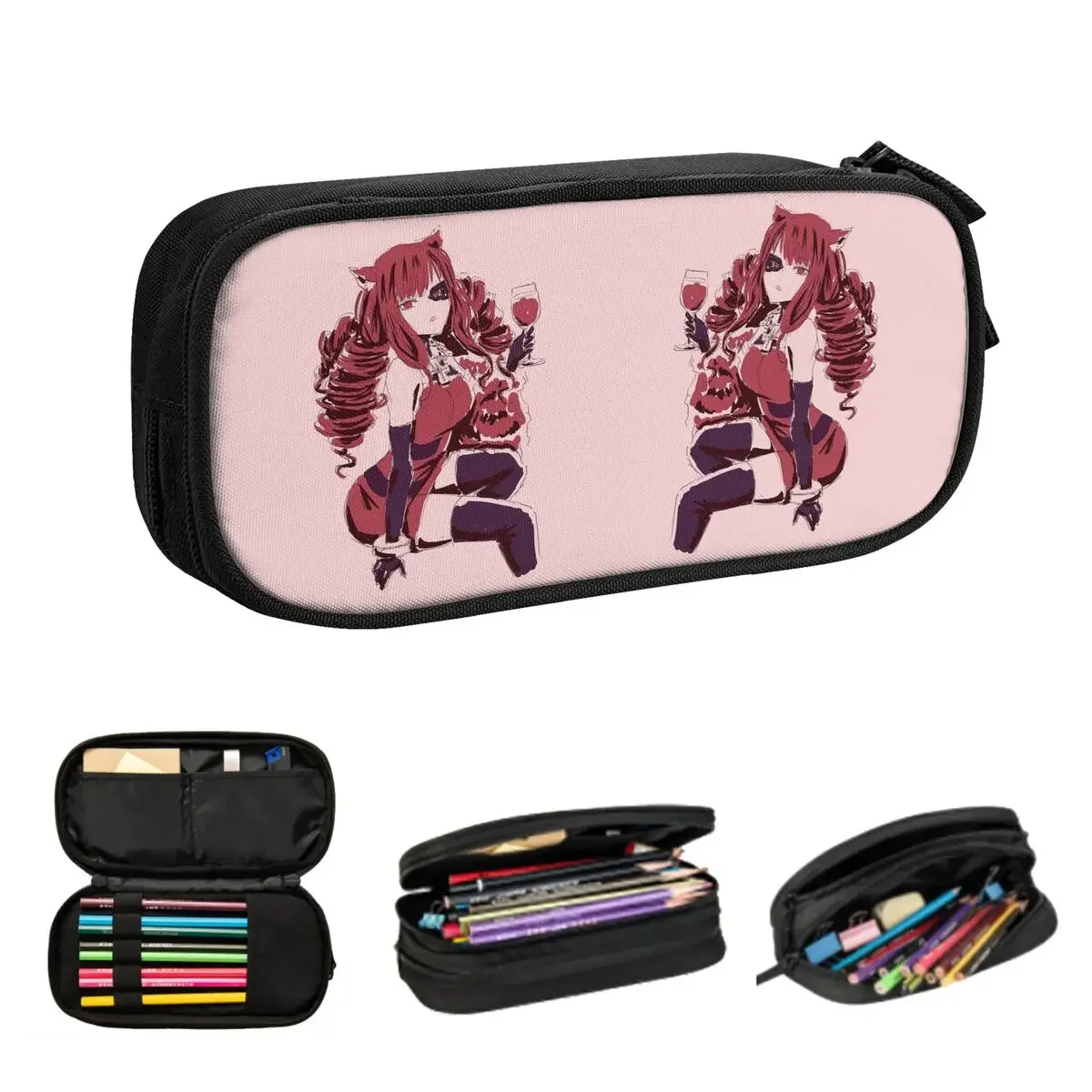 

VA-11 HALL-A Pencil Cases for Students School Pen Box Pencil Bag Large Storage Pencil Pouch Storage Stationery Supplies