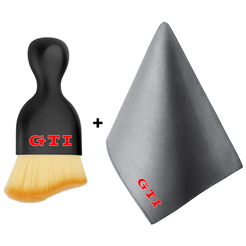 Car Interior Cleaning Tools Microfiber Wash Towels Cleaning Brush Emblem For VW GTI Sagitar Lamando Jetta Magotan POLO Bora