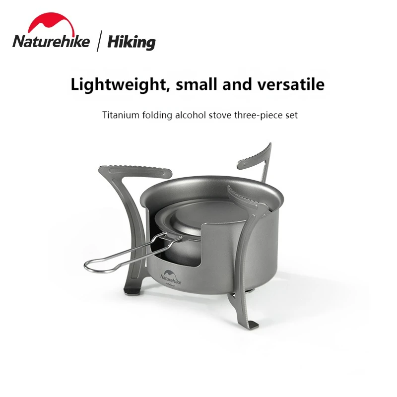 Naturehike Moves Customers Outside Pure Titanium Alcohol Stove Camping Light Portable Heating Stove Barbecue Wood Stove