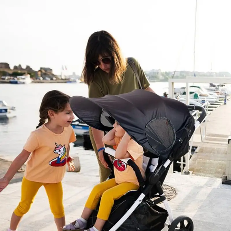 

Stroller Sun Shade UPF50 Baby Stroller Sun Shade Cover Quick-Release Full Coverage Protective Sunshade UV Protection Baby
