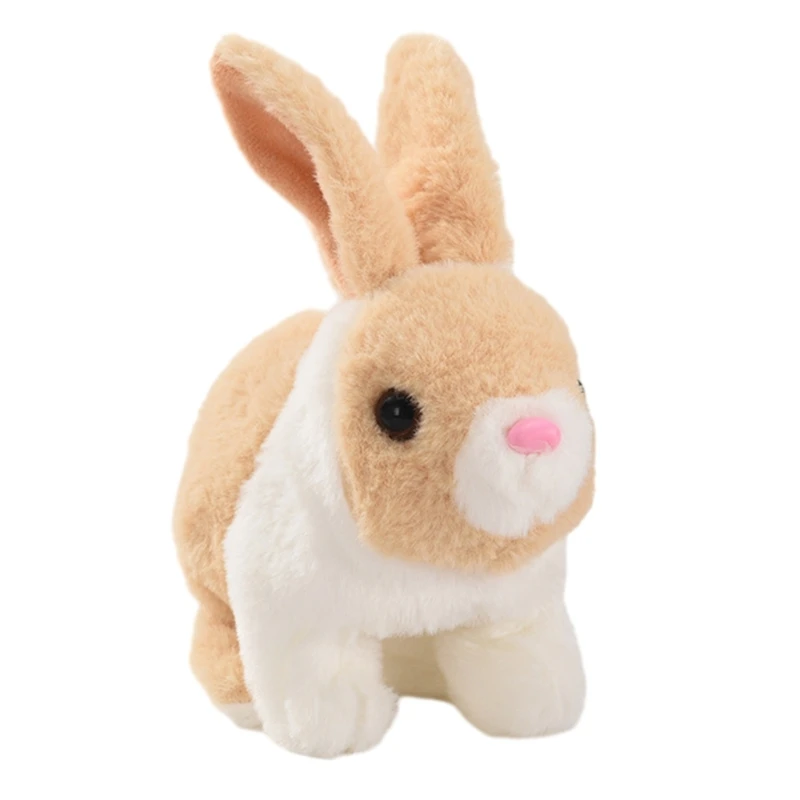 Electronic Pet Rabbit Toy Barking Plush Rabbit Baby Craw Learning New Year Gift