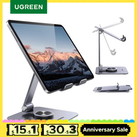 UGREEN Tablet Phone Stand For iPad Pro iPhone Xiaomi Tablet Support 360°Rotatable Aluminum iPad Stand Laptop Stand Tablet Holder