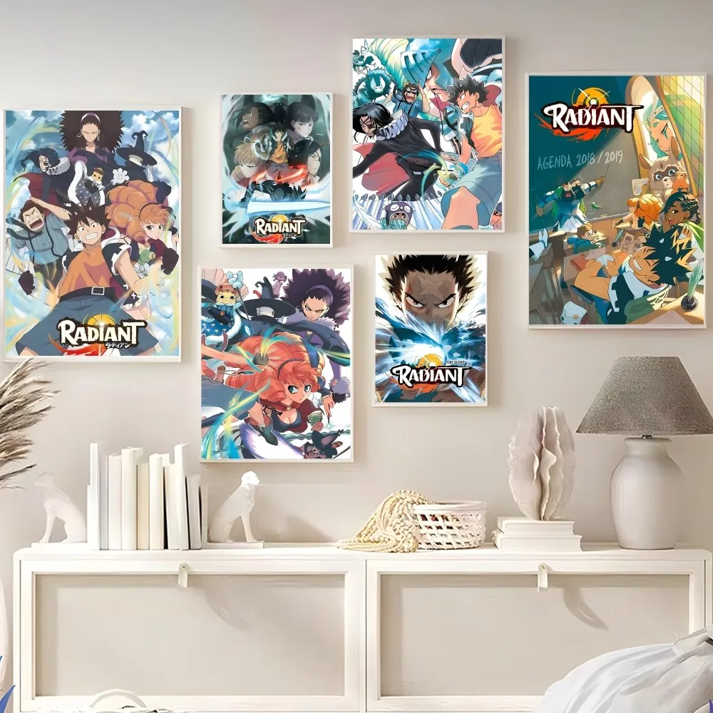 

Anime RADIANT Poster Self-adhesive Art Poster Retro Kraft Paper Sticker DIY Room Bar Cafe Vintage Decorative