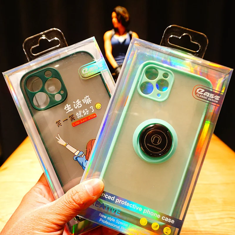 200Pcs/Lot Universal Laser Blister PVC Plastic Clear Retail Packaging Package Box For 18 17Pro 16Promax Mobile Phone Case Cover
